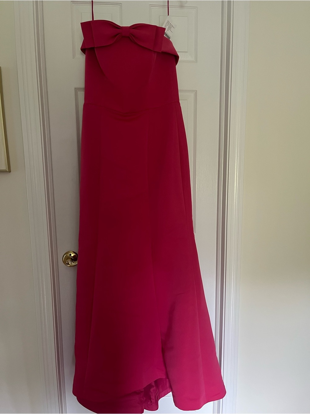 Amsale Strapless Bow-Front Maxi Dress in Fuchsia- NWT
